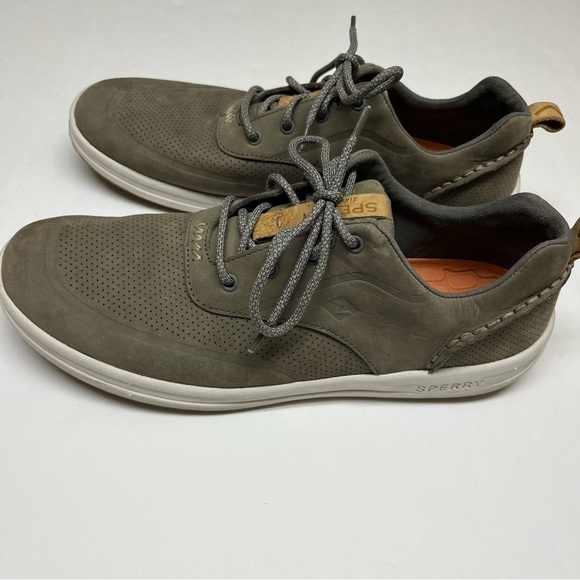 Sperry Other - *SOLD* Sperry Top-Sider Mens Gamefish Gray Leather Lace Up Perforated Sneakers